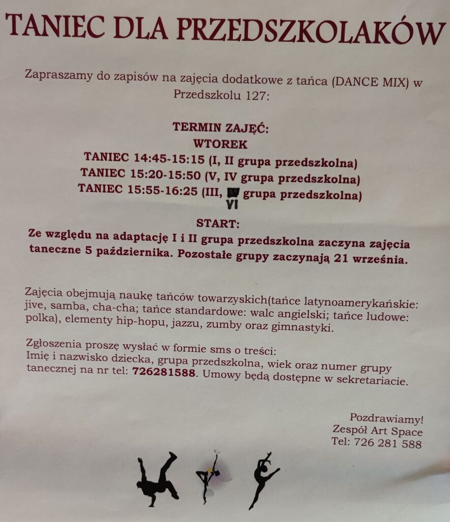 Ulotka tance 1